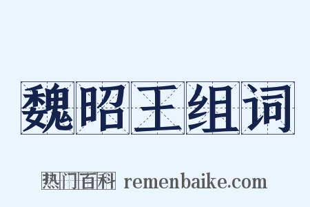 魏昭王组词是什么意思的图片